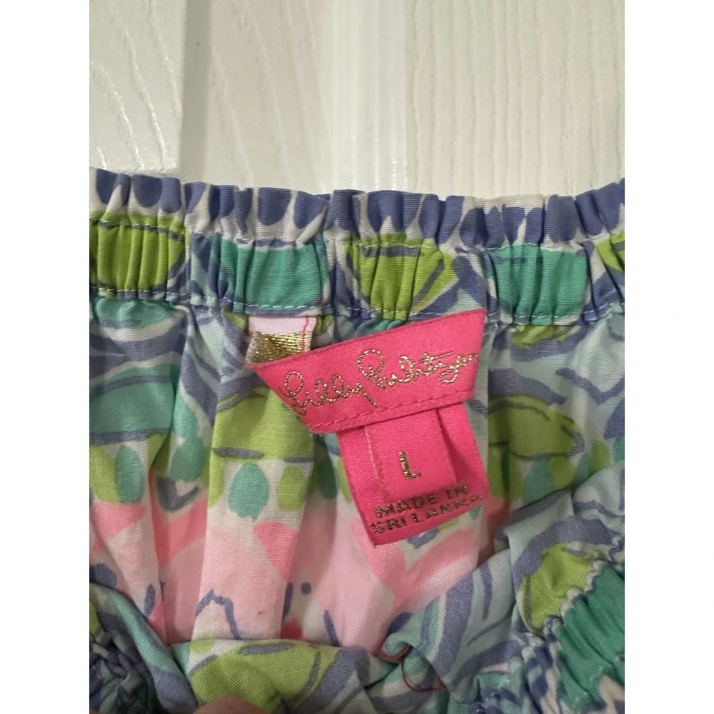 Lilly Pulitzer Camille Island Hopping Engineered Off The Shoulder Midi Dress L